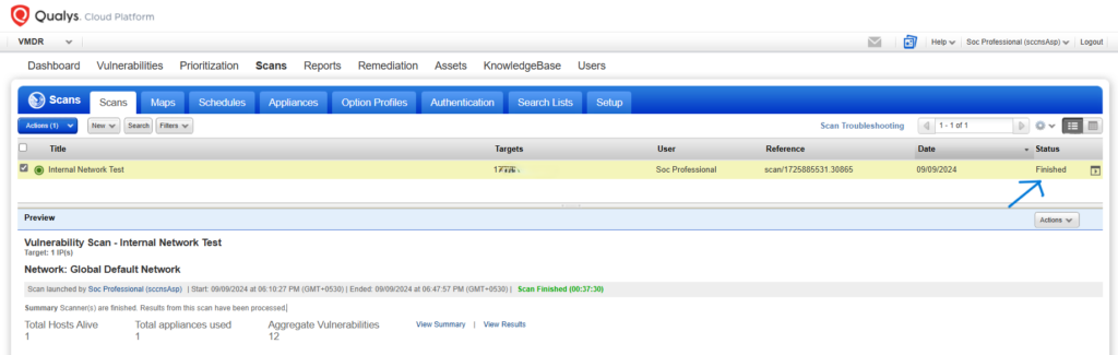 qualys final scan report