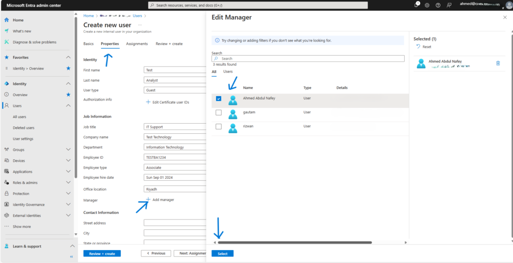 Entra ID USer Settings