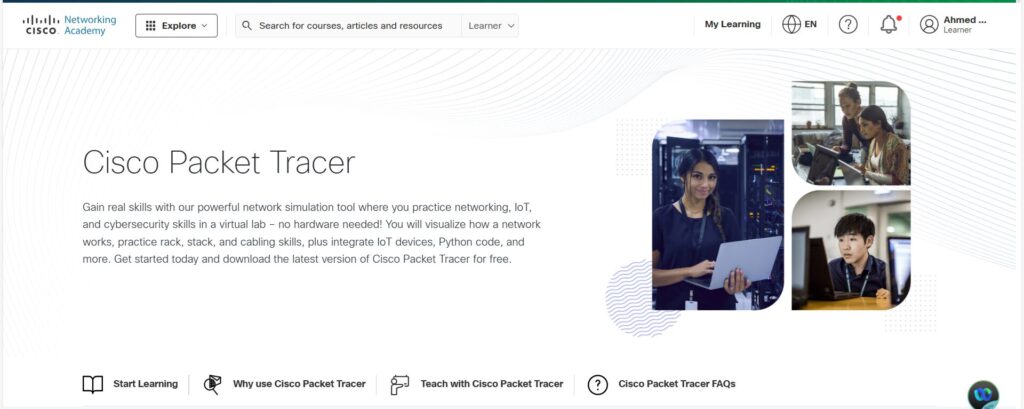 cisco packet tracer homepaage cisco 2025 web edition