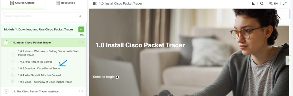 inside access of cisco packet tracer course to download the cisco packet tracer in 2025 with updated cisco technologies