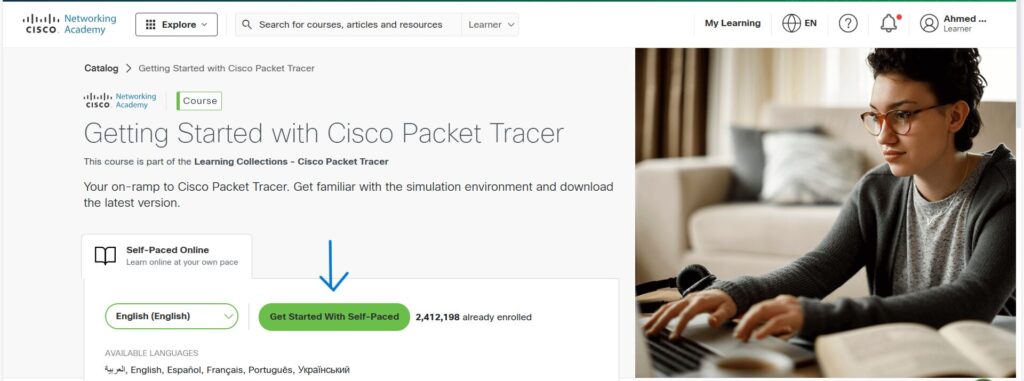 cisco ccna packet tracer course signup and login 