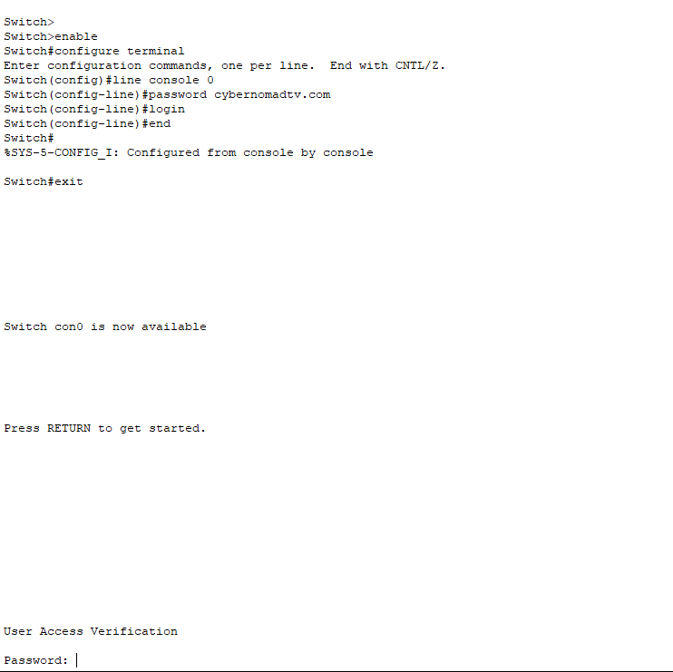 security setting and setting password on cisco switch and secure user execution Cisco IOS Cli mode ccna security training