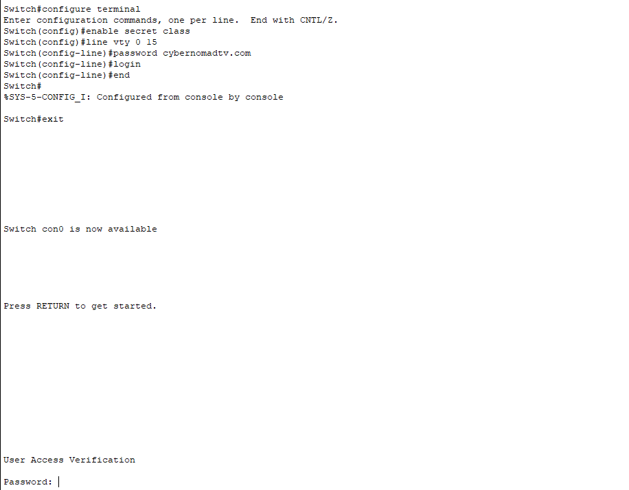 cisco privilege mode lab - add password on privilege mode and limit access to unauthorized admins